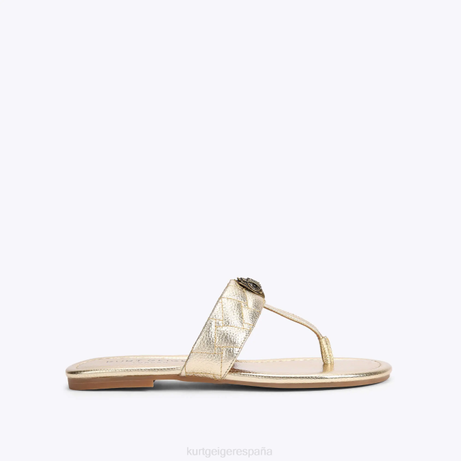 Kurt Geiger mujer sandalias london kensington con barra en T 2LPR448 | calzados oro